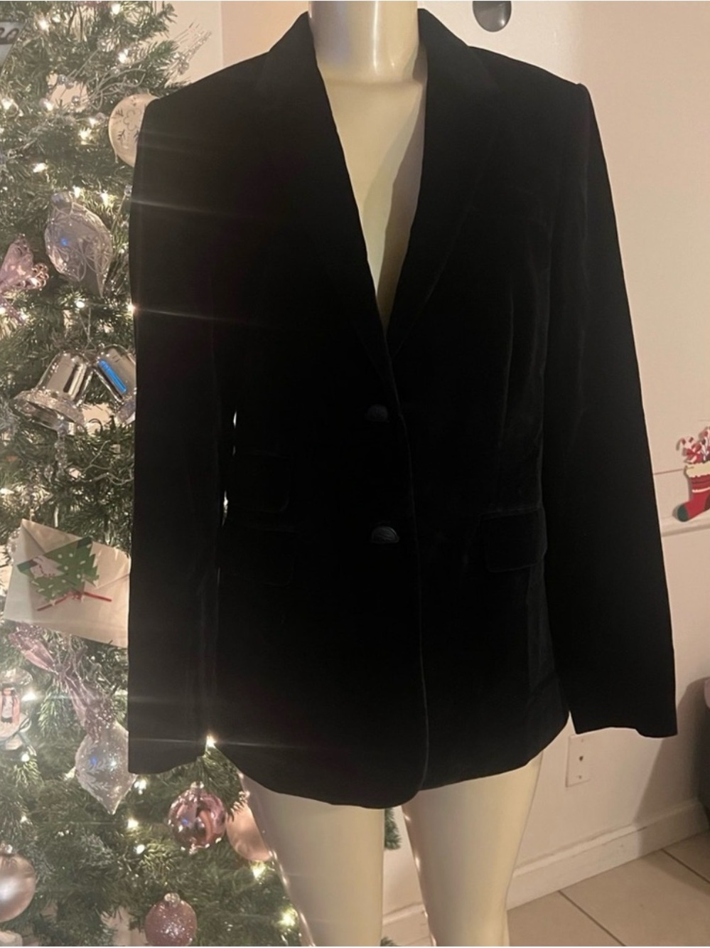 rag & bone Black Velvet Women's Blazer